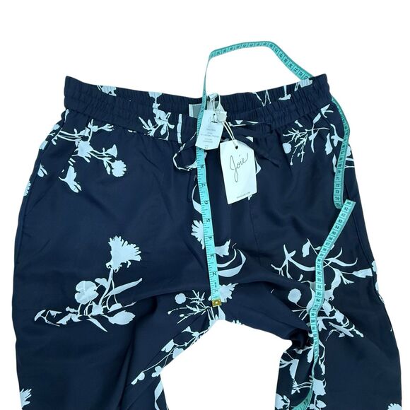 NEW JOIE Daltona Floral Print Wide Leg Pant Women Size Medium Navy Blue Palazzo - Picture 11 of 13